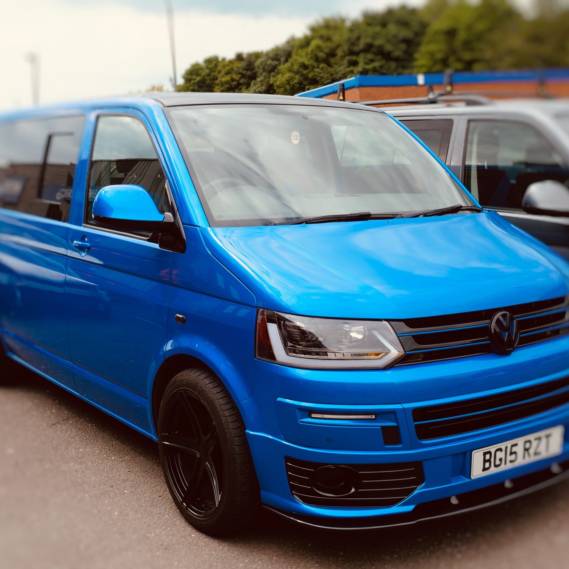 Blue Volkswagen Transporter van