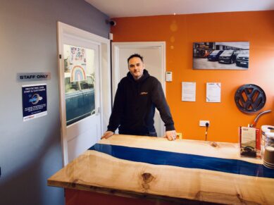 Reception desk at Clements Bodyshop