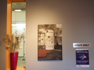 Artwork in the customer reception area